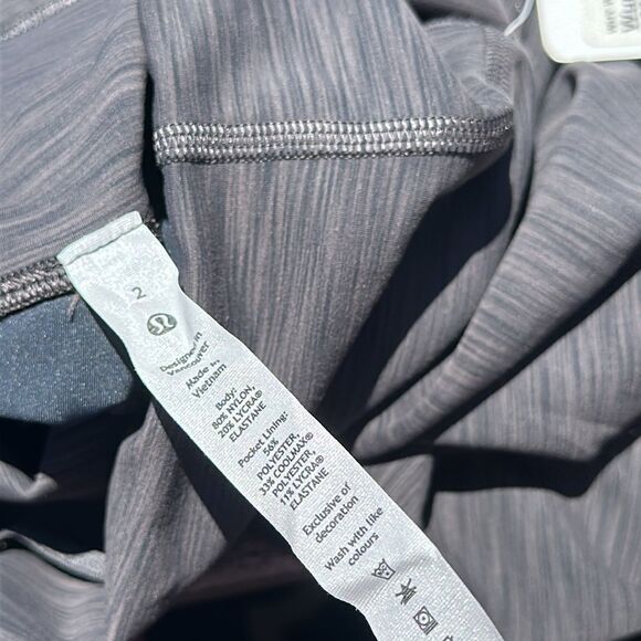 Lululemon Wunder Train High-Rise Crop 23" Heathered Graphite Grey size 2 NWT - Picture 5 of 6